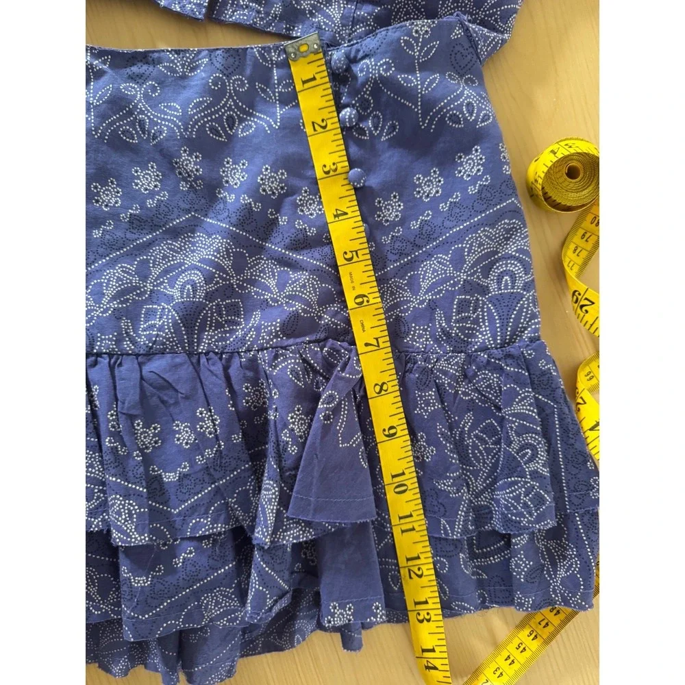 Kimchi Blue Purple Bandana Print Two Piece Set Cami Top and Tiered Mini Skirt M